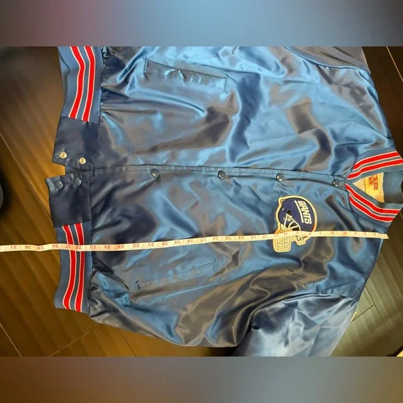Vintage New York Giants Satin bomber Jacket nfl retro collectible size XL - Picture 8 of 8